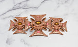 Gold Gemstone Foldable Buckle 6.75 x 3 in