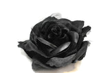 Flower Applique Black Organza 3.25 Inch