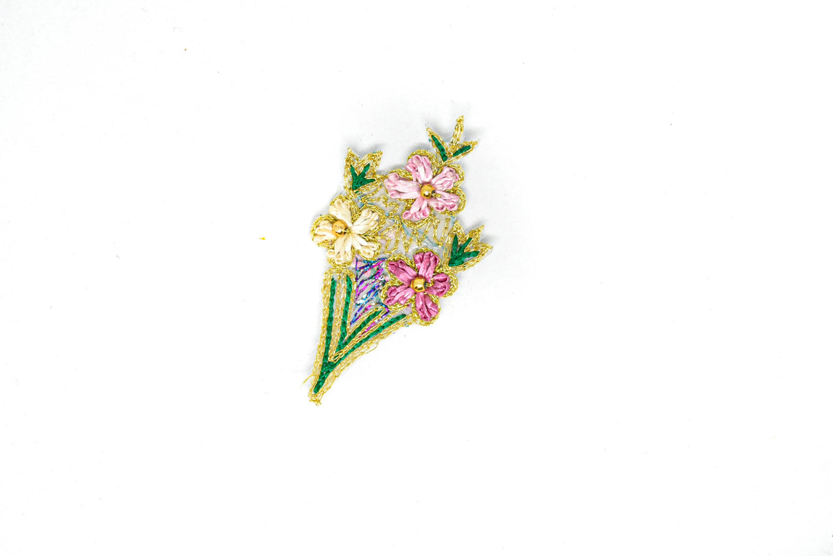 Embroidered Flower Iron-On Patch Appliques