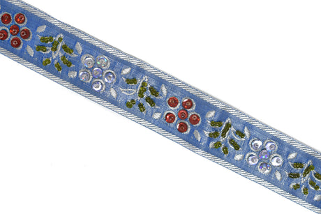 Sequins Beaded Floral Trim 1.25"