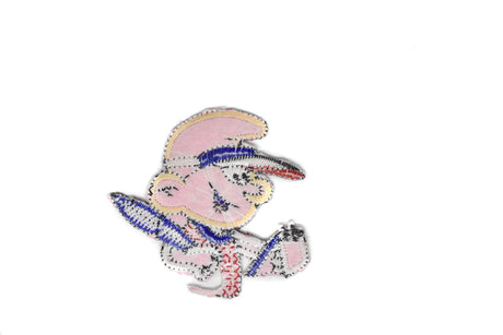 Embroidered Iron-On Smurf Patch Pink 2.50 x 2.13