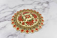 Floral Buckle Vintage Gold Red 4 7/8