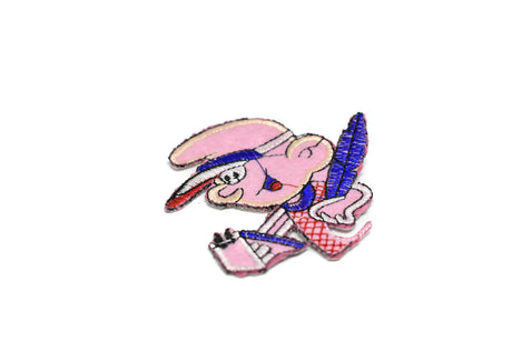 Embroidered Iron-On Smurf Patch Pink 2.50 x 2.13
