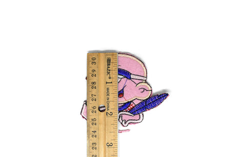 Embroidered Iron-On Smurf Patch Pink 2.50 x 2.13