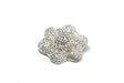 Rhinestone Brooch Silver Flower 2.50"