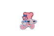 Embroidered Pink Surfer Bear Iron-On Patch