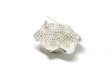 Rhinestone Brooch Silver Flower 2.50"