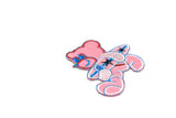 Embroidered Pink Surfer Bear Iron-On Patch