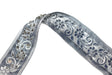 Embroidered Floral Sequin Trim 1" Silver