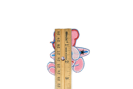 Embroidered Pink Surfer Bear Iron-On Patch