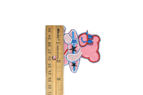 Embroidered Pink Surfer Bear Iron-On Patch