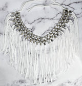 Fringe Trim Metallic Silver Beads