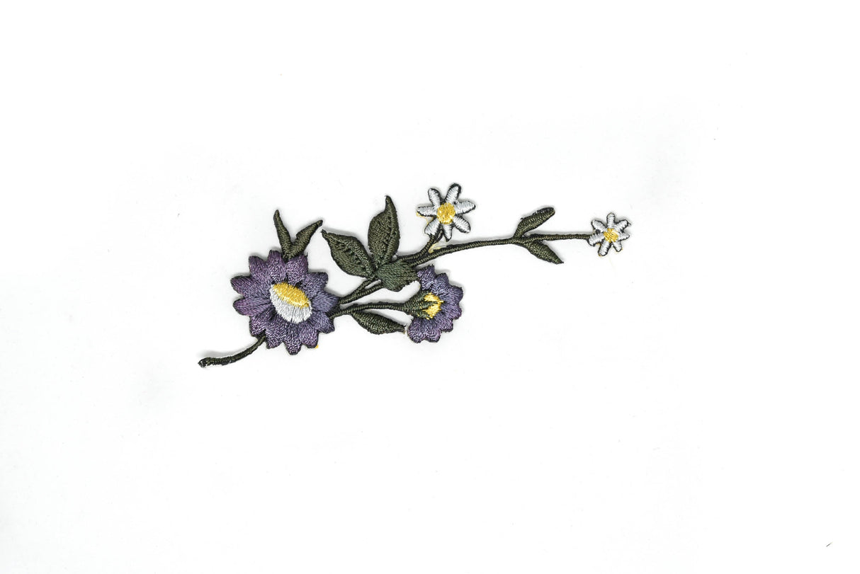 Embroidered Flower Iron-On Patch Appliques