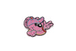 Embroidered Dog Iron-On Patch Pink 2.75 x 2.13