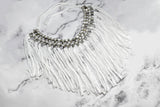 Fringe Trim Metallic Silver Beads