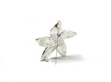 Rhinestone Flower Brooch 2.50" Silver