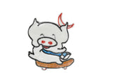 Iron-On Patch Skating Piggy 2.5 x 3
