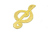 Sequins Musical Note Applique Gold