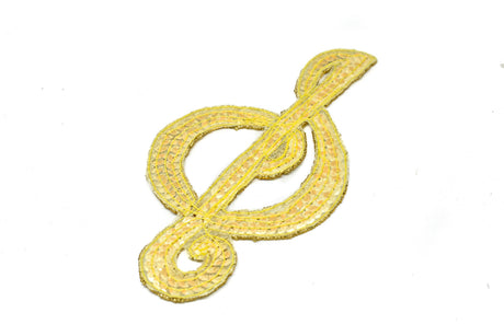 Sequins Musical Note Applique Gold