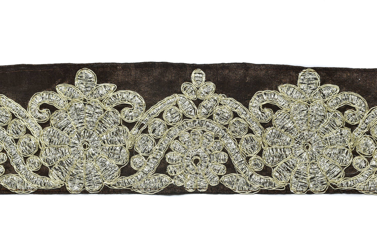 Metallic Brocade Trim 2 7/8in