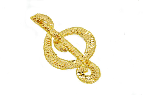 Sequins Musical Note Applique Gold