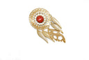 Metal Feather Leaf Pendant Gold Marble