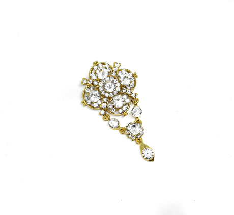 Rhinestone Brooch Vintage Crystal Hanging