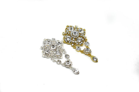 Rhinestone Brooch Vintage Crystal Hanging