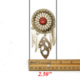 Metal Feather Leaf Pendant Gold Marble
