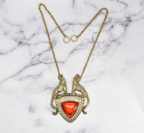 Gold Cheetah Pendant Necklace