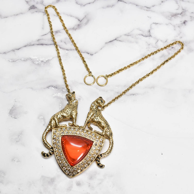 Gold Cheetah Pendant Necklace