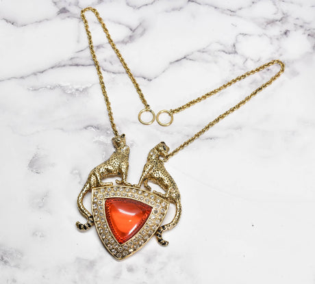 Gold Cheetah Pendant Necklace