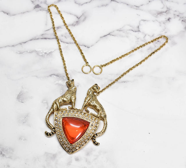 Gold Cheetah Pendant Necklace
