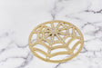 Rhinestone Buckle Gold Webbed 4"