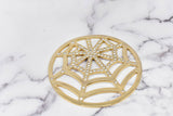 Rhinestone Buckle Gold Webbed 4"