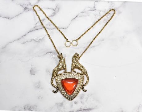 Gold Cheetah Pendant Necklace