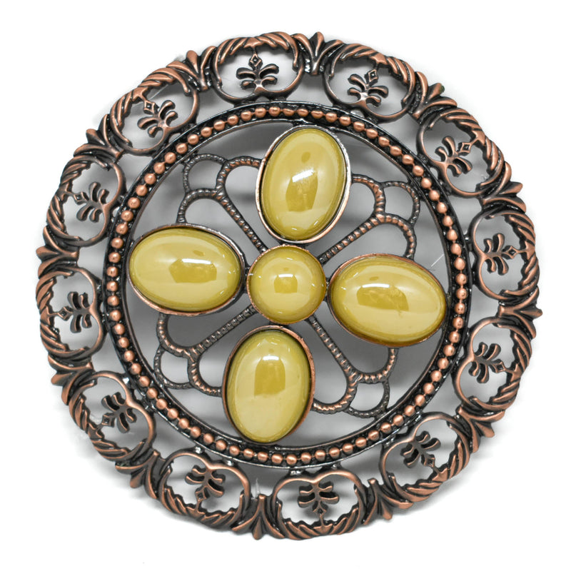 Round Floral Buckle 4.38"