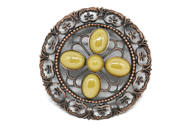 Round Floral Buckle 4.38"