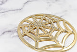 Rhinestone Buckle Gold Webbed 4"