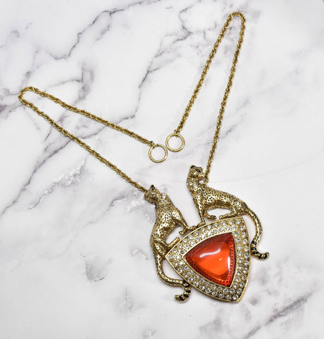 Gold Cheetah Pendant Necklace