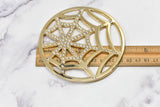 Rhinestone Buckle Gold Webbed 4"