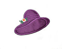 Satin Hat Applique Red Purple 5.50 x 3.75