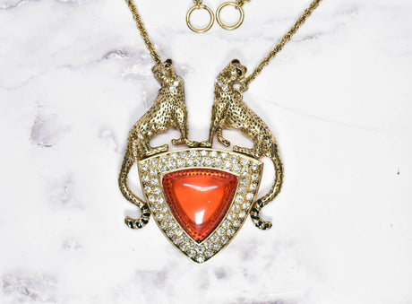 Gold Cheetah Pendant Necklace