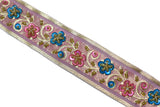 Embroidered Floral Sequins Trim 1.125"