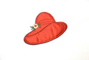 Satin Hat Applique Red Purple 5.50 x 3.75