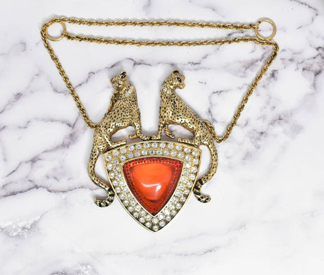 Gold Cheetah Pendant Necklace