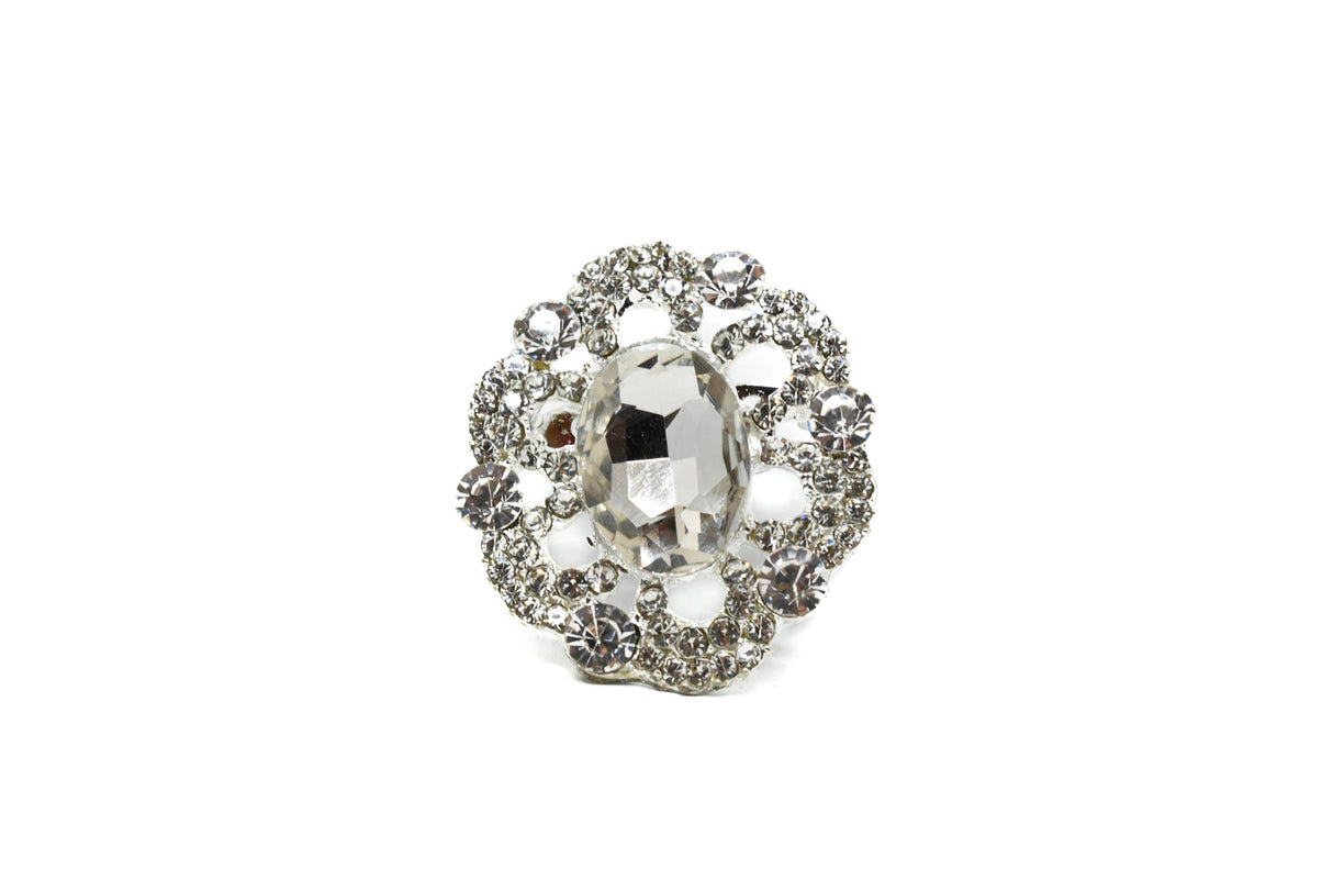 Rhinestone Brooch Vintage Crystal 1.50"