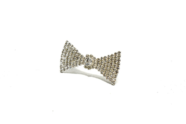 Crystal Rhinestone Bow Brooch 2 x 1