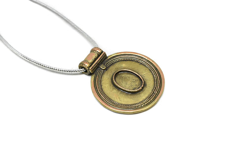 Circular Pendant Shiny Metal 2.25 x 1.75