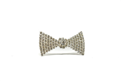 Crystal Rhinestone Bow Brooch 2 x 1